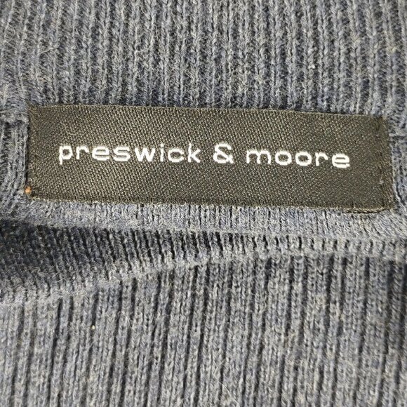 Preswick & Moore Mens Blue Knit 100% Cotton Pullover Sweater Size Medium - Picture 11 of 12